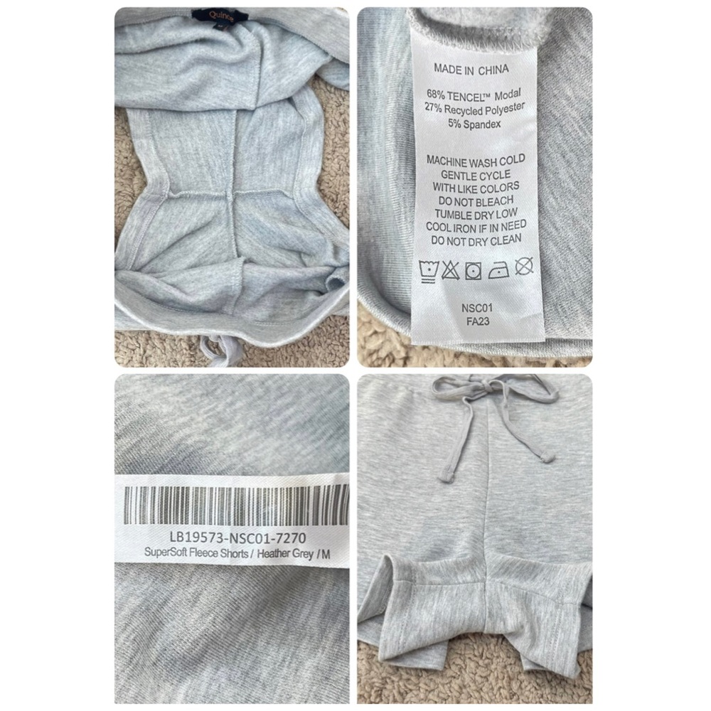Quince Women’s SuperSoft Fleece Lounge Shorts in Heather Gray Size Medium - Picture 11 of 16